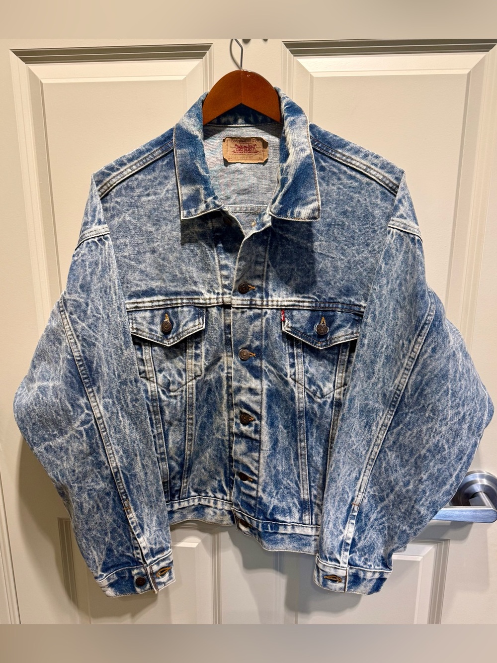 Vintage Levis Denim Acid Wash Jacket Men’s XL Stonewash Denim Trucker Coat